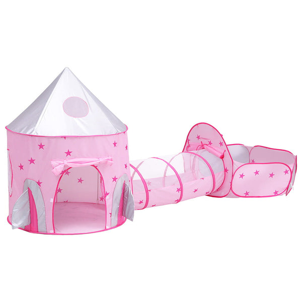 Keezi Kids Playhouse Play Tent Pop Up Castle Crawl Tunnel