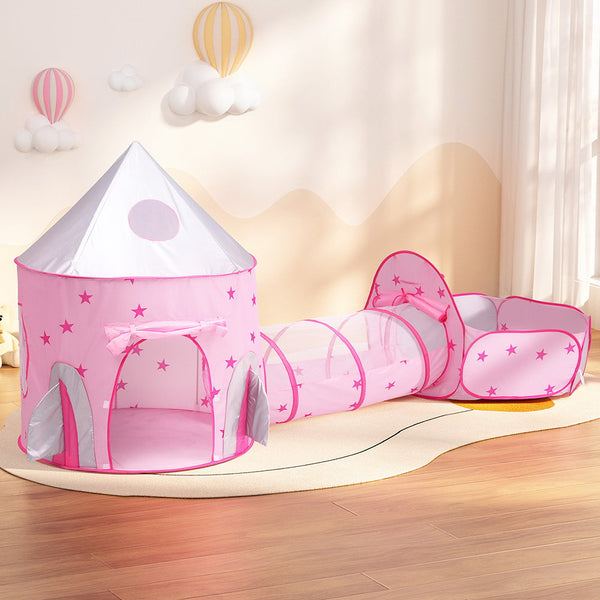 Keezi Kids Playhouse Play Tent Pop Up Castle Crawl Tunnel