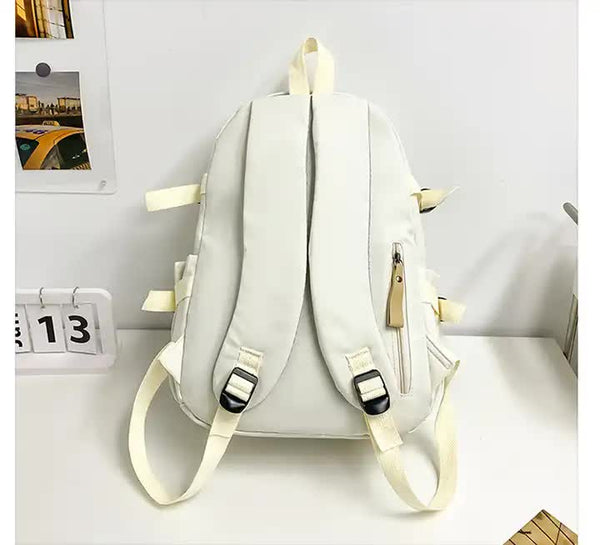 Khaki Stylish and Simple Backpack for High School