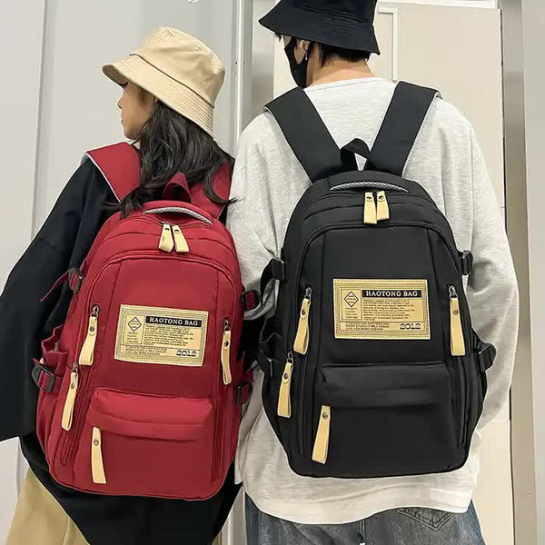 Khaki Stylish and Simple Backpack for High School