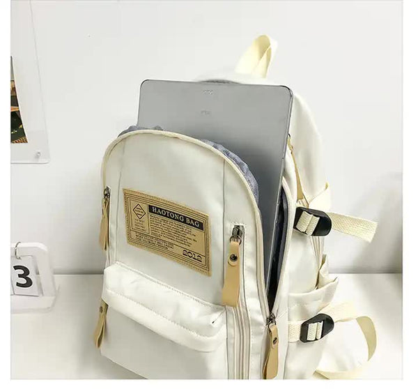 Khaki Stylish and Simple Backpack for High School