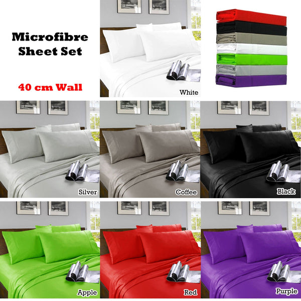 Kingtex Microfibre Sheet Set Coffee Single - Occasions >