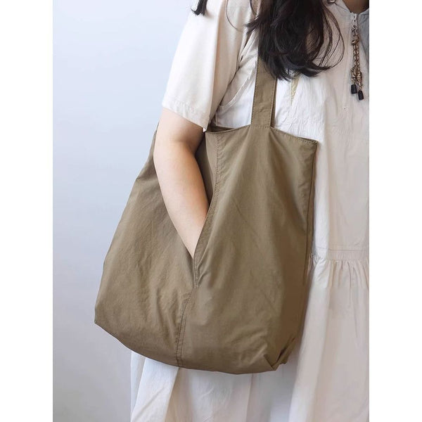 Light Brown Women’s Minimalist Nylon Tote Bag Ultra