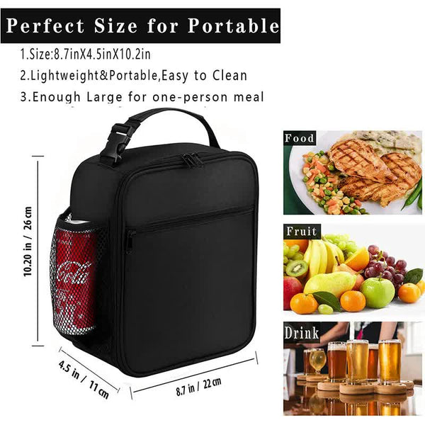 Light Grey Portable Insulated Lunch Bag - Oxford Cloth