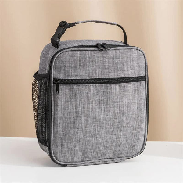 Light Grey Portable Insulated Lunch Bag - Oxford Cloth