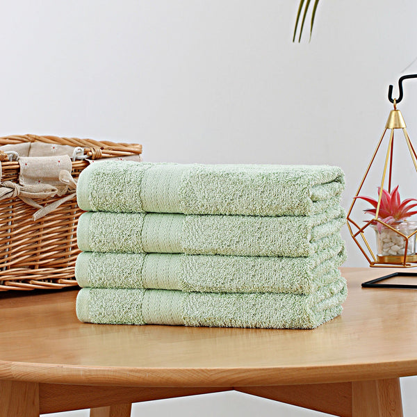 Linenland Bath Towel 4 Piece Cotton Hand Towels Set - Sage