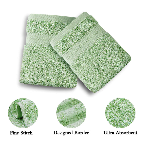 Linenland Bath Towel 4 Piece Cotton Hand Towels Set - Sage