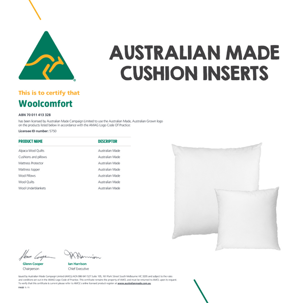Luxor Twin Pack 40x40cm Aus Made Hotel Cushion Inserts