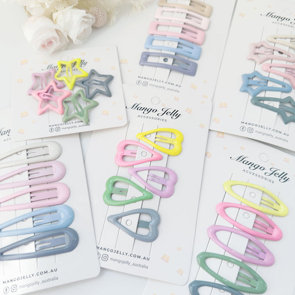 MANGO JELLY Butter Cream Hair Clips Collection - Candy Oval
