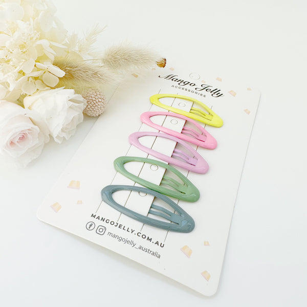 MANGO JELLY Butter Cream Hair Clips Collection - Candy Oval