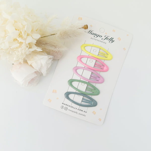 MANGO JELLY Butter Cream Hair Clips Collection - Candy Oval