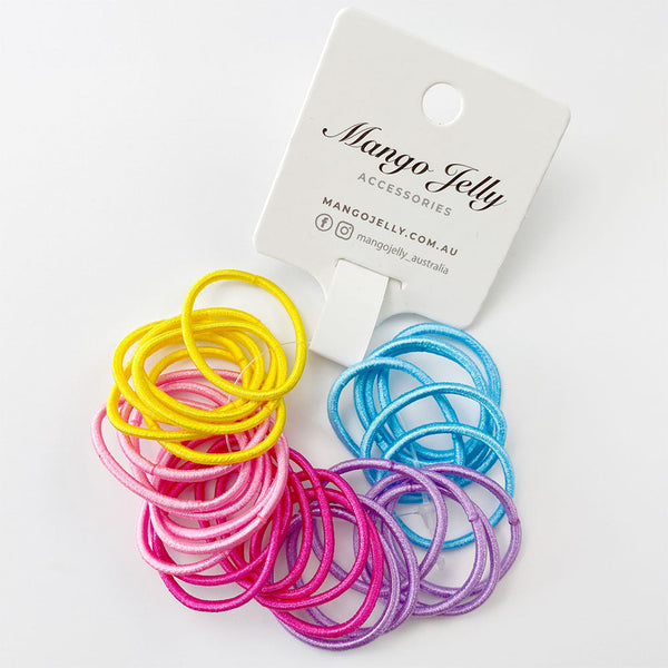 MANGO JELLY Kids Hair Ties (3cm) - Classic Summer Bright