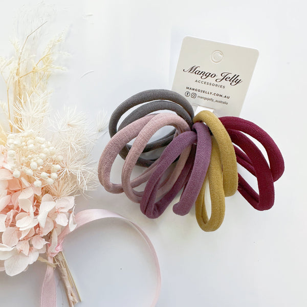 MANGO JELLY Metal Free Hair ties (4.5cm) - Blush Mixed 10P