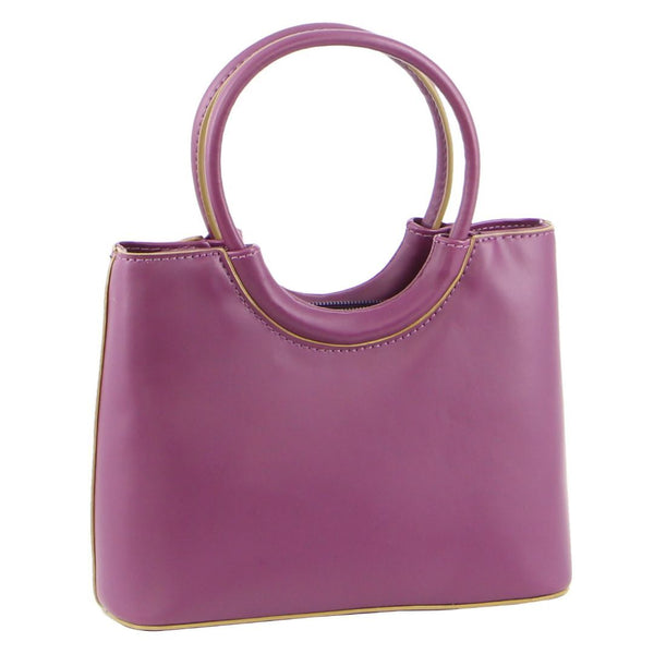 Milleni Mini Fashion Bag Tote Handbag in Plum - Fashion >