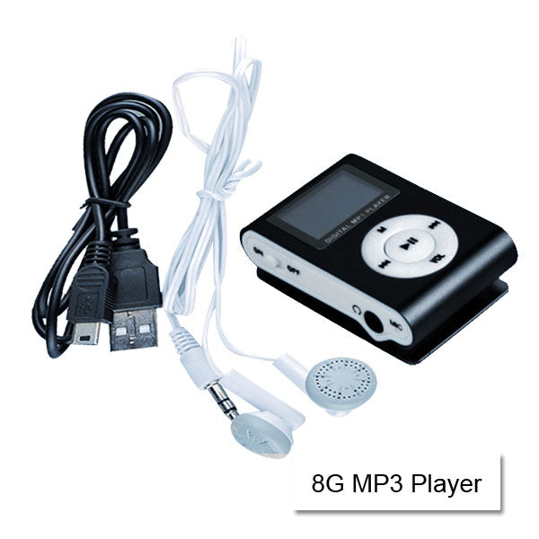 Mini Clip 16G MP3 Music Player With USB Cable & Earphone