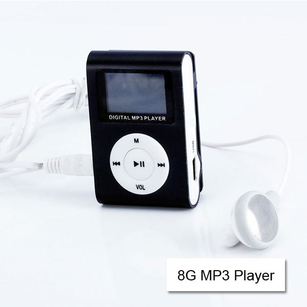 Mini Clip 16G MP3 Music Player With USB Cable & Earphone