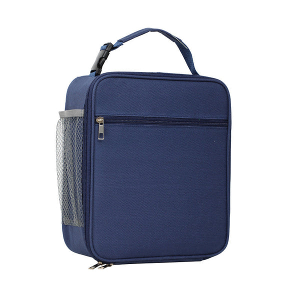 Navy Blue Portable Insulated Lunch Bag - Large Capacity