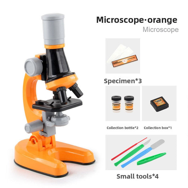 Orange Kids Biological Microscope Kit 100x 400x 1200x LED