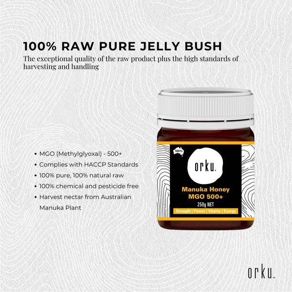 Orku 250g MGO 500+ Australian Manuka Honey - 100% Raw