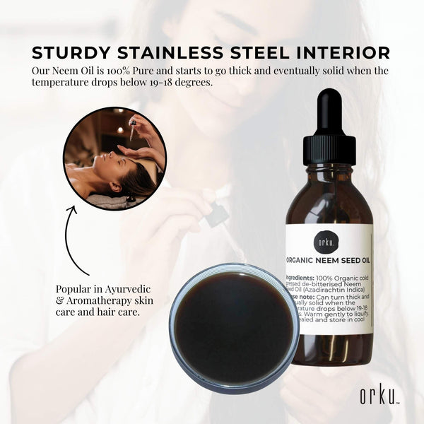 Orku 25ml Organic Neem Seed Oil - Debitterised Cold Pressed