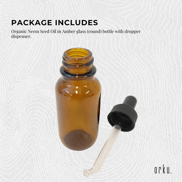 Orku 25ml Organic Neem Seed Oil - Debitterised Cold Pressed
