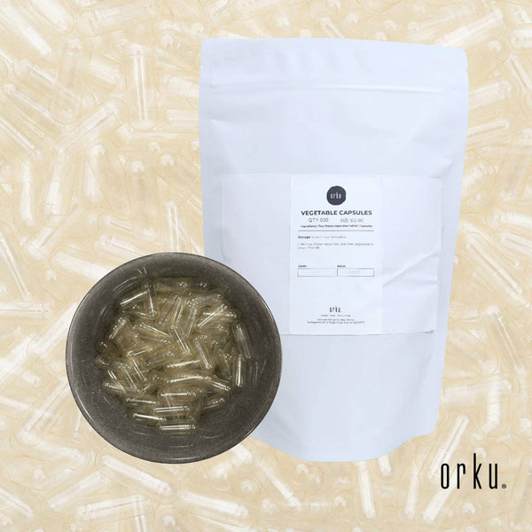 Orku 500x Empty Vegetable Capsules Size 00 - Unfilled Vegan