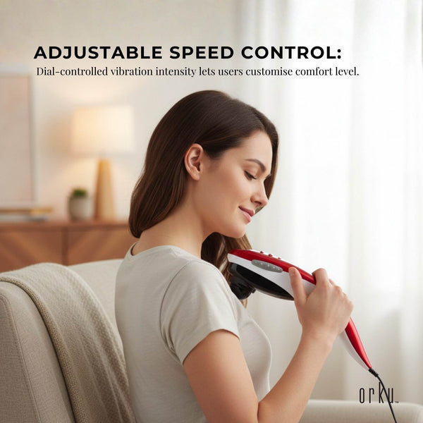 Orku Handheld Body Massager 6 Heads Adjustable Speed Neck