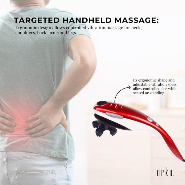 Orku Handheld Body Massager 6 Heads Adjustable Speed Neck