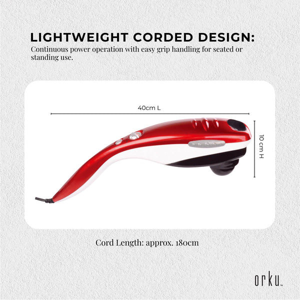 Orku Handheld Body Massager 6 Heads Adjustable Speed Neck