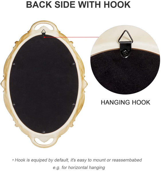 Oval Antique Gold 25 x 38 cm Vintage Carved Hanging Wall