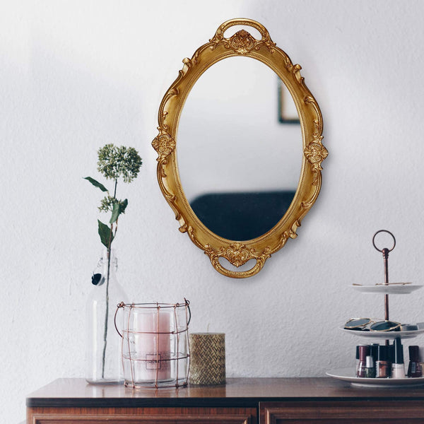 Oval Antique Gold 25 x 38 cm Vintage Carved Hanging Wall