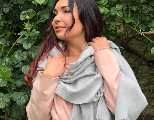 Paddington Scarf Fine Merino Wool Blend - Grey - Hampers >