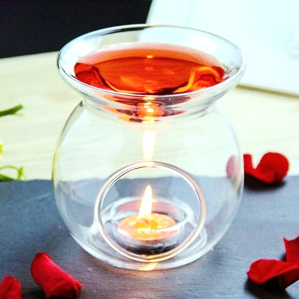 Perfume Scented Essential Oil Tealight Candle Burner Glass