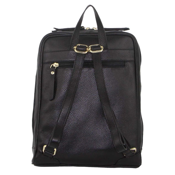 Pierre Cardin Rustic Womens Leather Backpack Bag Handbag