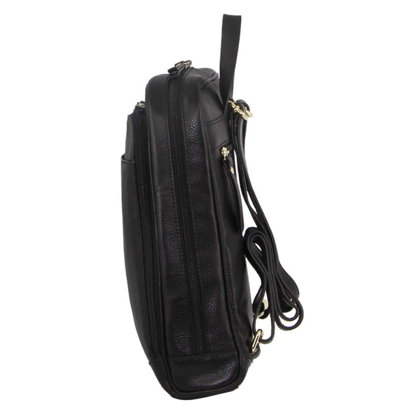 Pierre Cardin Rustic Womens Leather Backpack Bag Handbag