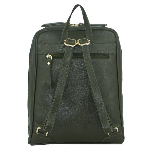Pierre Cardin Rustic Womens Leather Backpack Bag Handbag