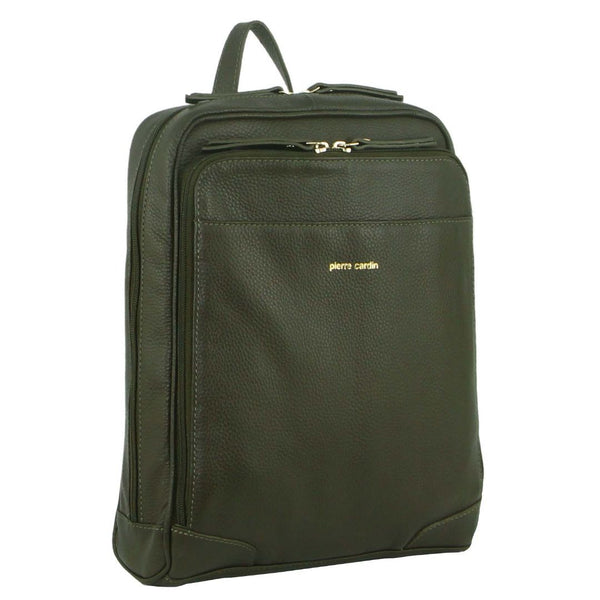 Pierre Cardin Rustic Womens Leather Backpack Bag Handbag