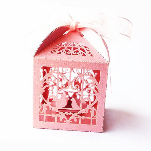 Pink Dove Bird Heart Baby Birth naming Ceremony Bomboniere