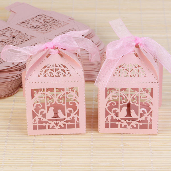 Pink Dove Bird Heart Baby Birth naming Ceremony Bomboniere