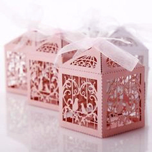 Pink Dove Bird Heart Baby Birth naming Ceremony Bomboniere