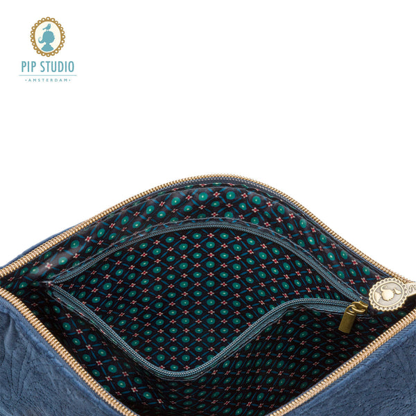 PIP Studio Velvet Quilted Dark Blue Large Cosmetic Flat
