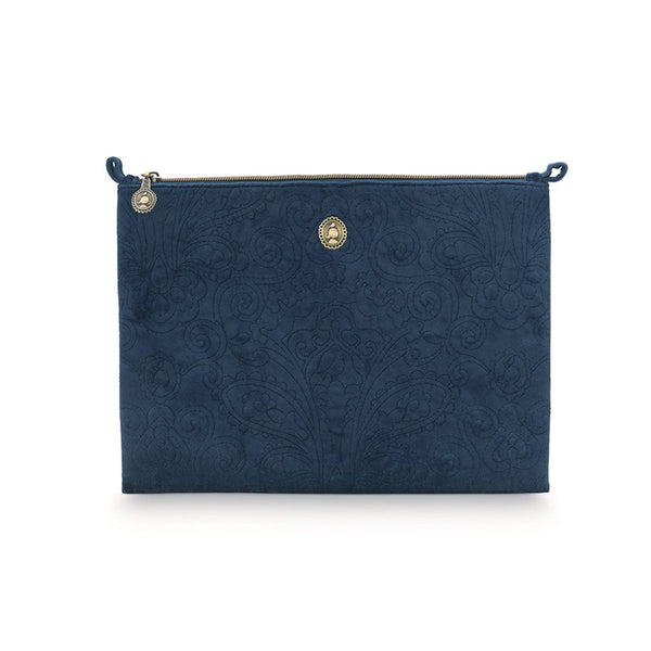 PIP Studio Velvet Quilted Dark Blue Large Cosmetic Flat