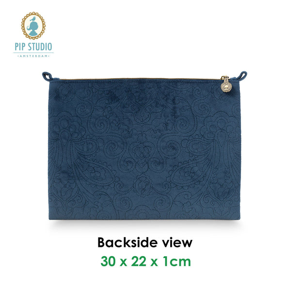 PIP Studio Velvet Quilted Dark Blue Large Cosmetic Flat