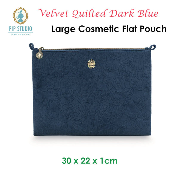 PIP Studio Velvet Quilted Dark Blue Large Cosmetic Flat