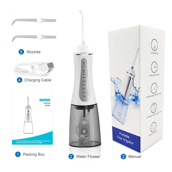 Portable Oral Irrigator 350ml - Rechargeable Water Dental