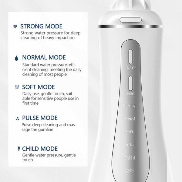 Portable Oral Irrigator 350ml - Rechargeable Water Dental