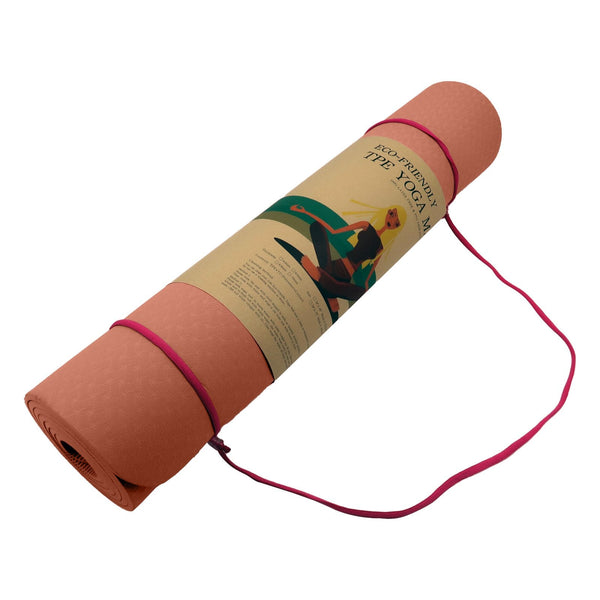 Powertrain Dual Layer 6mm Yoga Mat | Peach | Non-slip