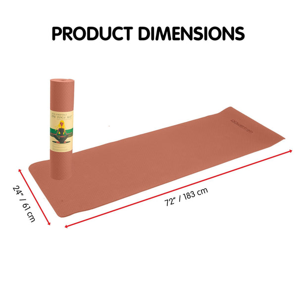 Powertrain Dual Layer 6mm Yoga Mat | Peach | Non-slip