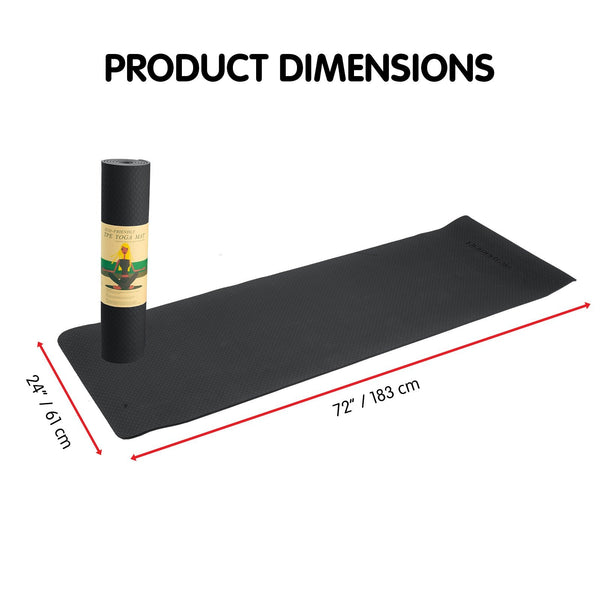 Powertrain Eco-friendly Dual Layer 6mm Yoga Mat | Midnight