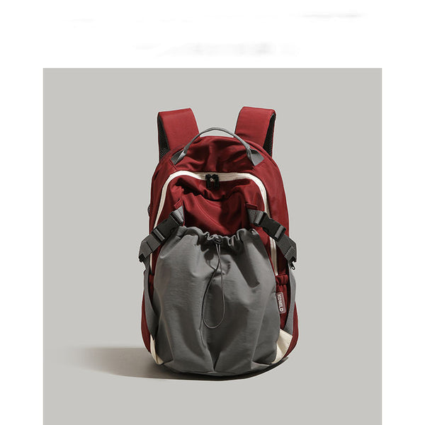 Red Minimalist Laptop Backpack Large Capacity 43cm for Men